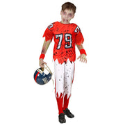 Op deze afbeelding zie je een Kostuums, van het merk Widmann. End Zone Zombie American Football Speler Kind Kostuum