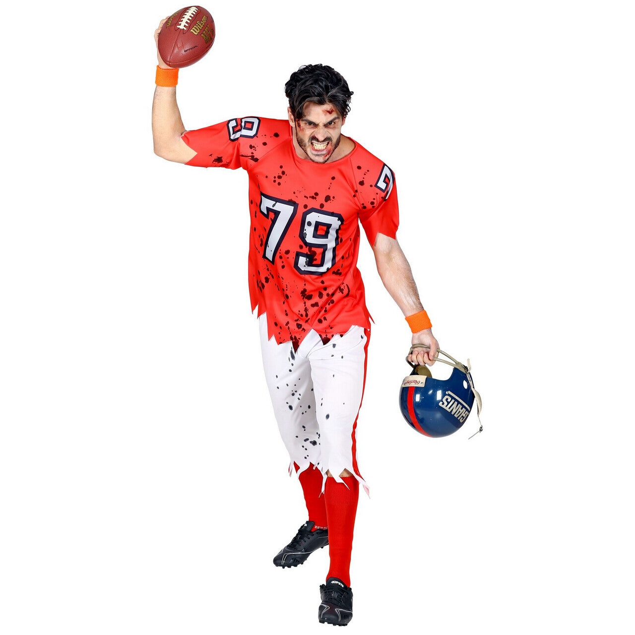 Op deze afbeelding zie je een Kostuums, van het merk Widmann. End Zone Zombie American Football Speler Man Kostuum