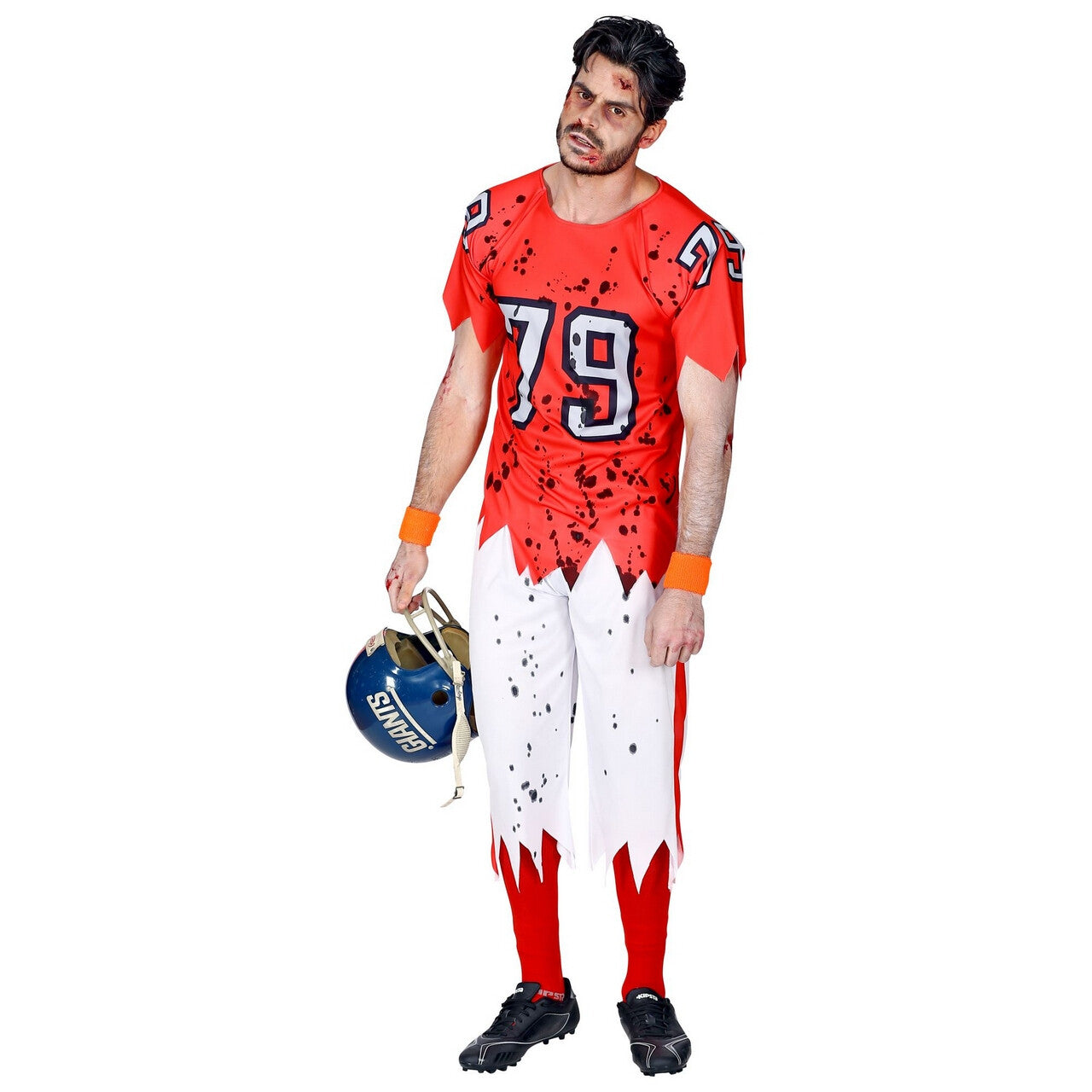 Op deze afbeelding zie je een Kostuums, van het merk Widmann. End Zone Zombie American Football Speler Man Kostuum