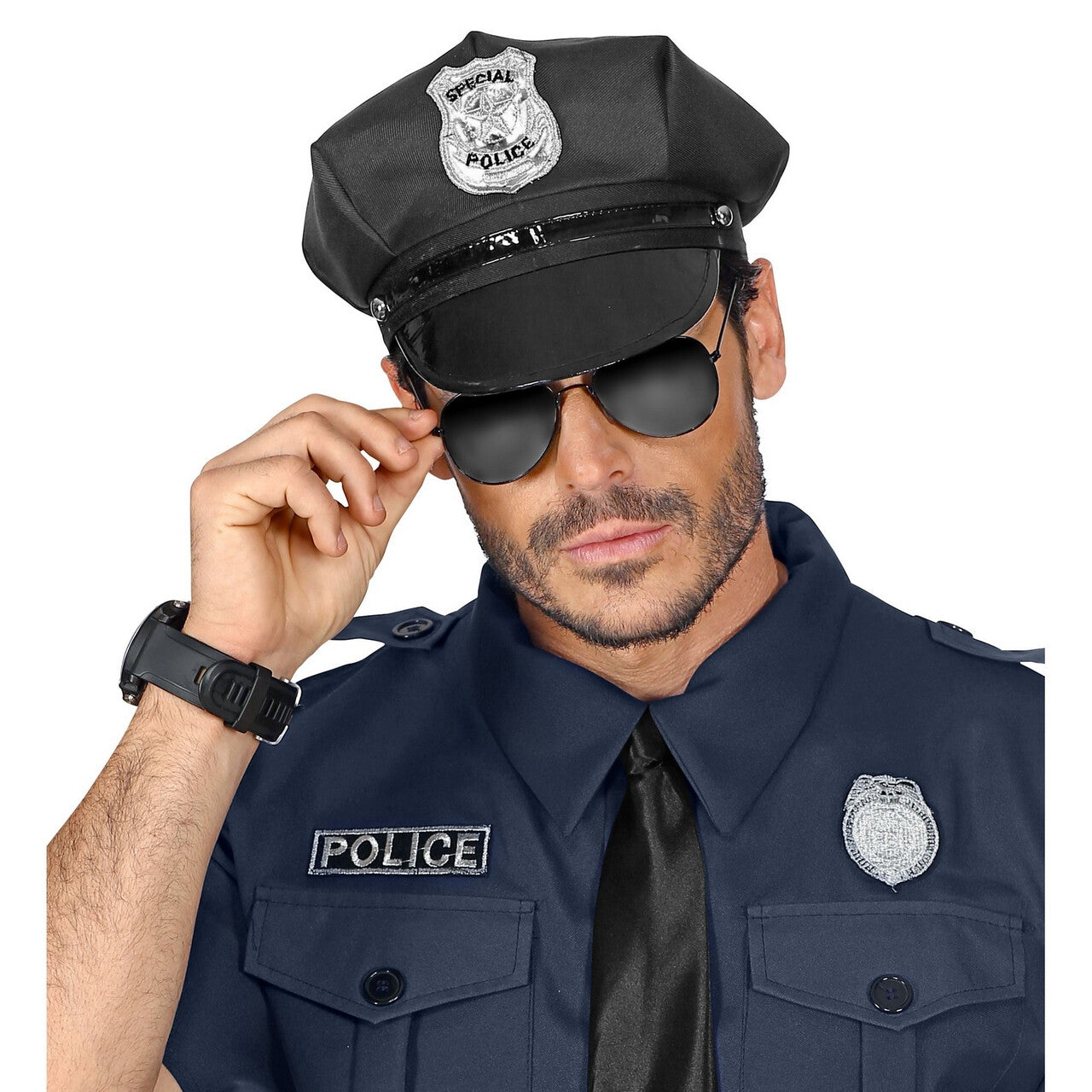 Op deze afbeelding zie je een Accessoires, van het merk Widmann. Verstelbare Politiepet Agenten Korps
