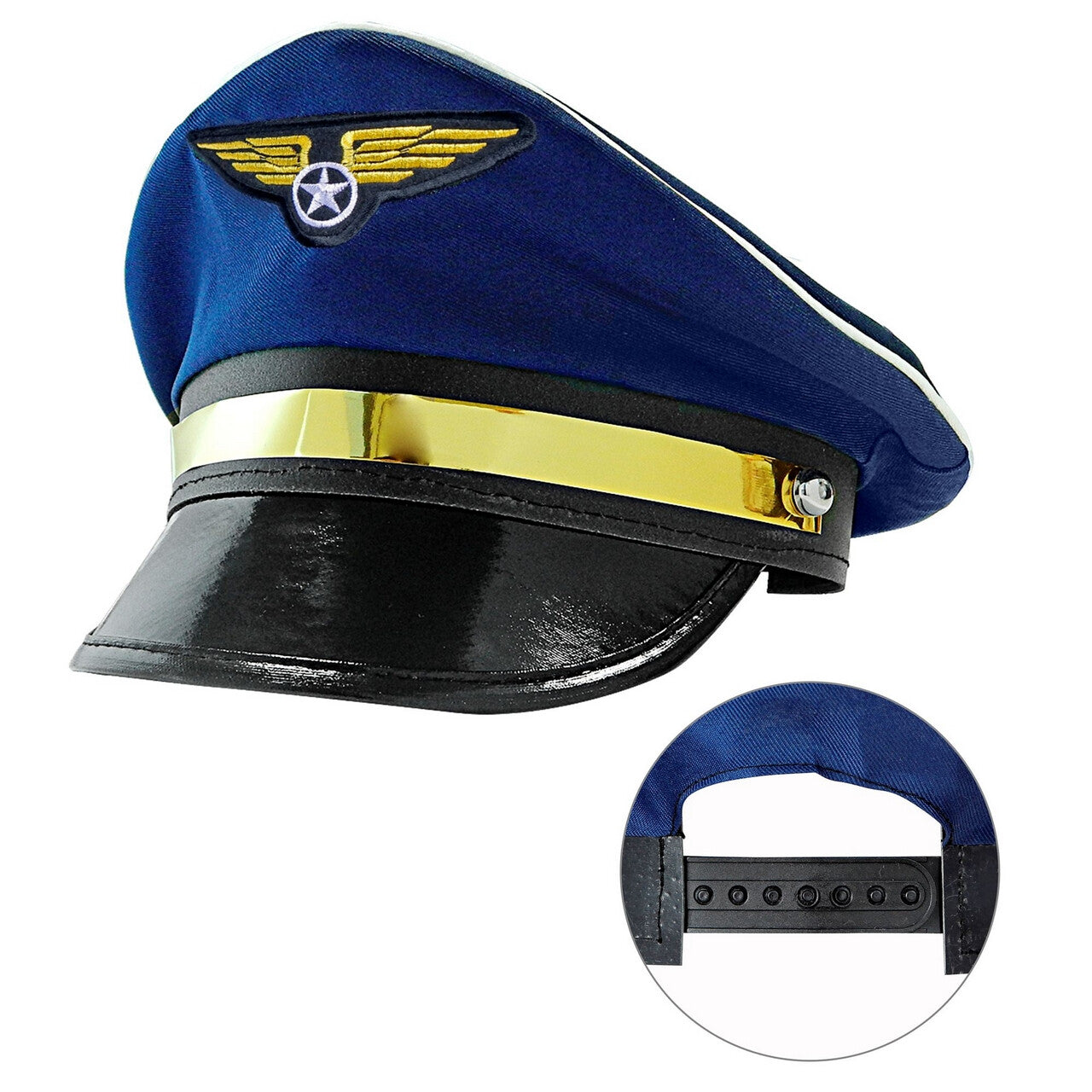 Op deze afbeelding zie je een Accessoires, van het merk Widmann. Verstelbare Pilotenpet Golden Wings