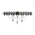Choker Met Kruizen En Zwarte Edelstenen Duistere Religie