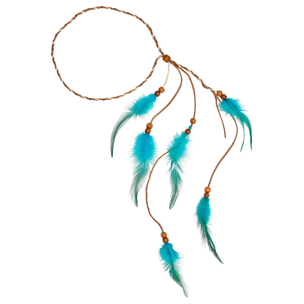 Op deze afbeelding zie je een Accessoires, van het merk Widmann. Veren Hoofdband Indiaan Turquoise
