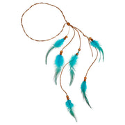 Op deze afbeelding zie je een Accessoires, van het merk Widmann. Veren Hoofdband Indiaan Turquoise