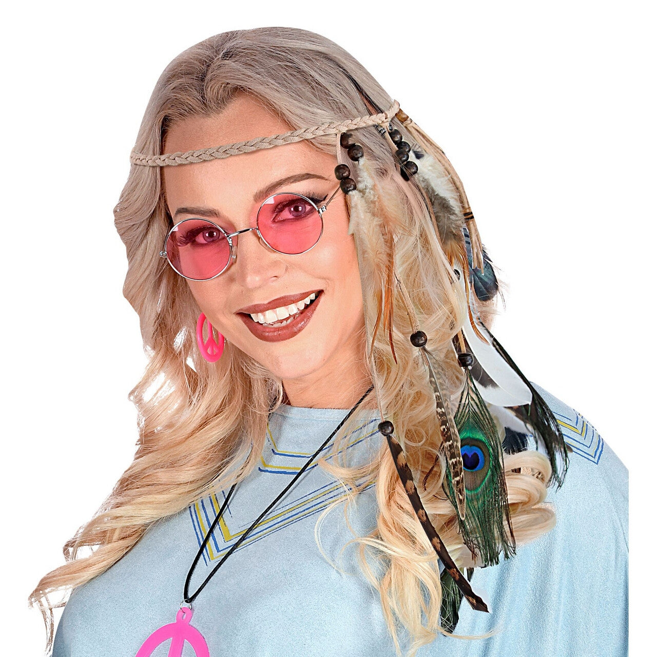 Op deze afbeelding zie je een Accessoires, van het merk Widmann. Hoofdband Indiaan Met Veren Pauw