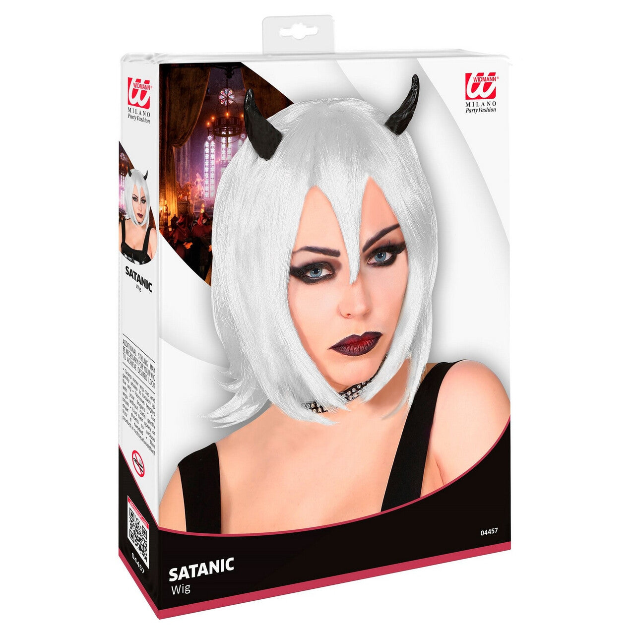 Op deze afbeelding zie je een Accessoires, van het merk Widmann. Cosplay Demoon Pruik Met Horentjes