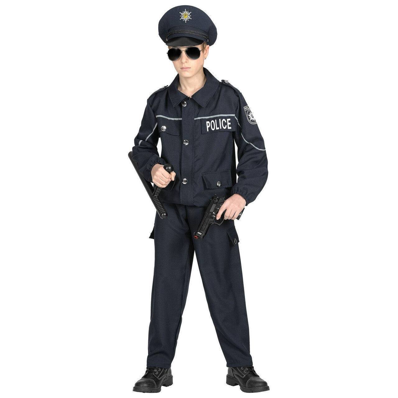Op deze afbeelding zie je een Kostuums, van het merk Widmann. Politie Agent Rust In De Wijk Jongen Kostuum