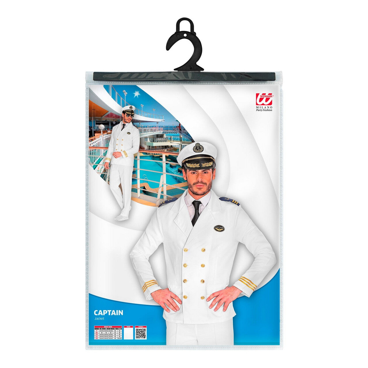 Op deze afbeelding zie je een Kostuums, van het merk Widmann. Jas Kapitein Passagiersschip Luxe Cruise Man