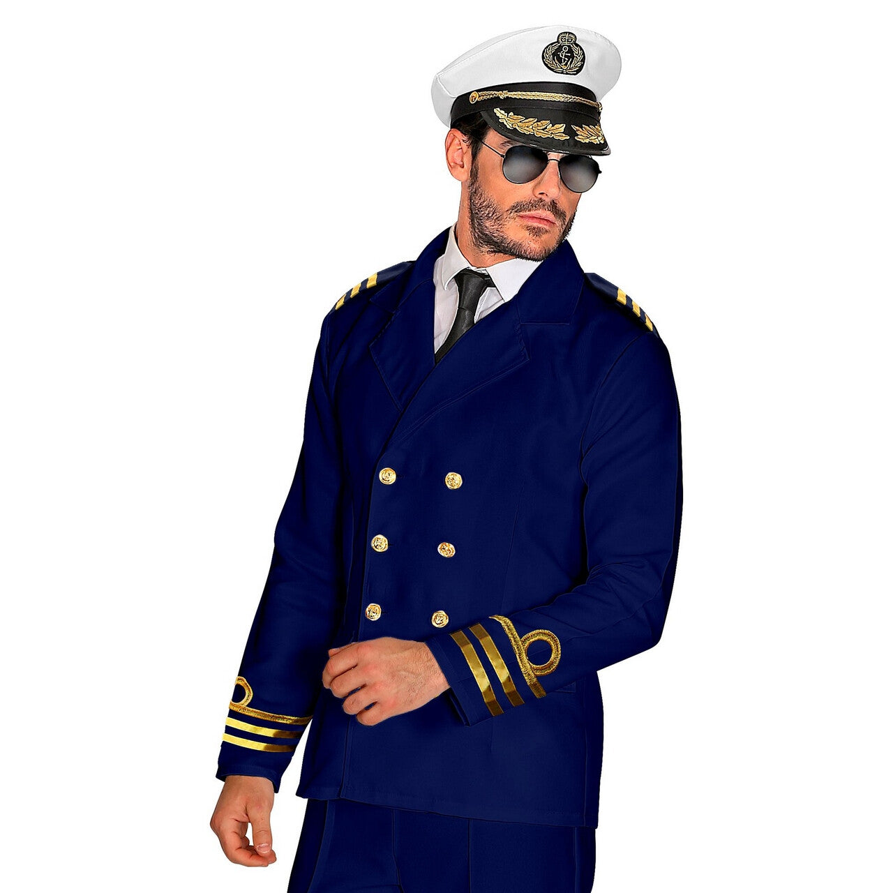 Op deze afbeelding zie je een Kostuums, van het merk Widmann. Jas Marine Officier Oorlogskruiser Man