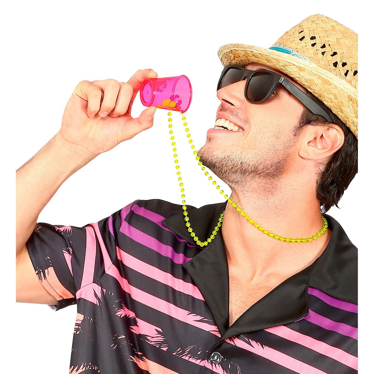 Op deze afbeelding zie je een Accessoires, van het merk Widmann. Ketting Tropische Cocktail Shotglaasje