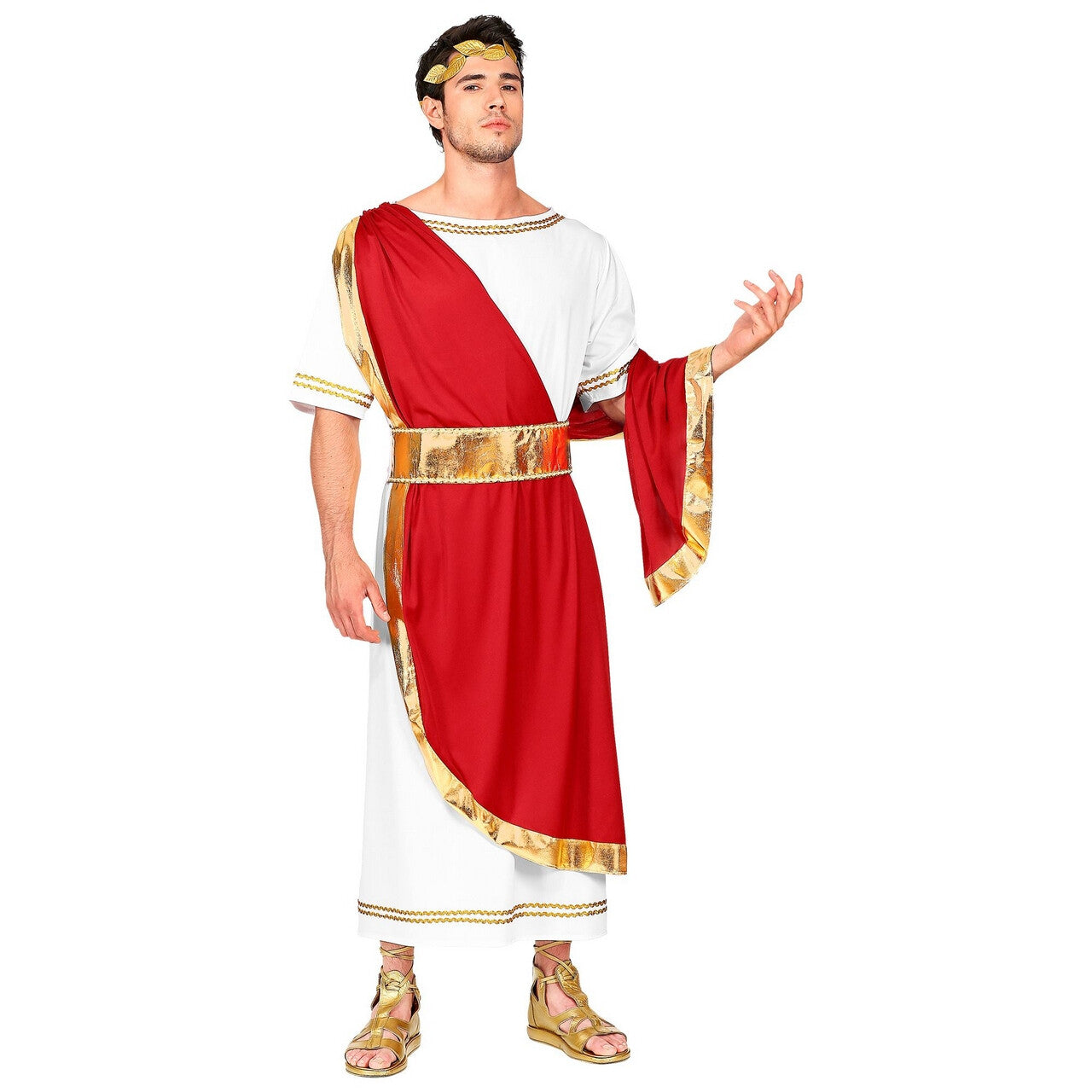 Op deze afbeelding zie je een Kostuums, van het merk Widmann. Romeinse Keizer Cornelius Taurus Man Kostuum
