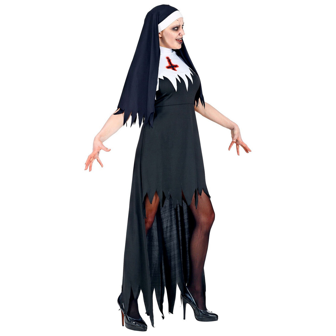 Op deze afbeelding zie je een Kostuums, van het merk Widmann. Horror Non Bekeer Je Of Sterf Vrouw Kostuum