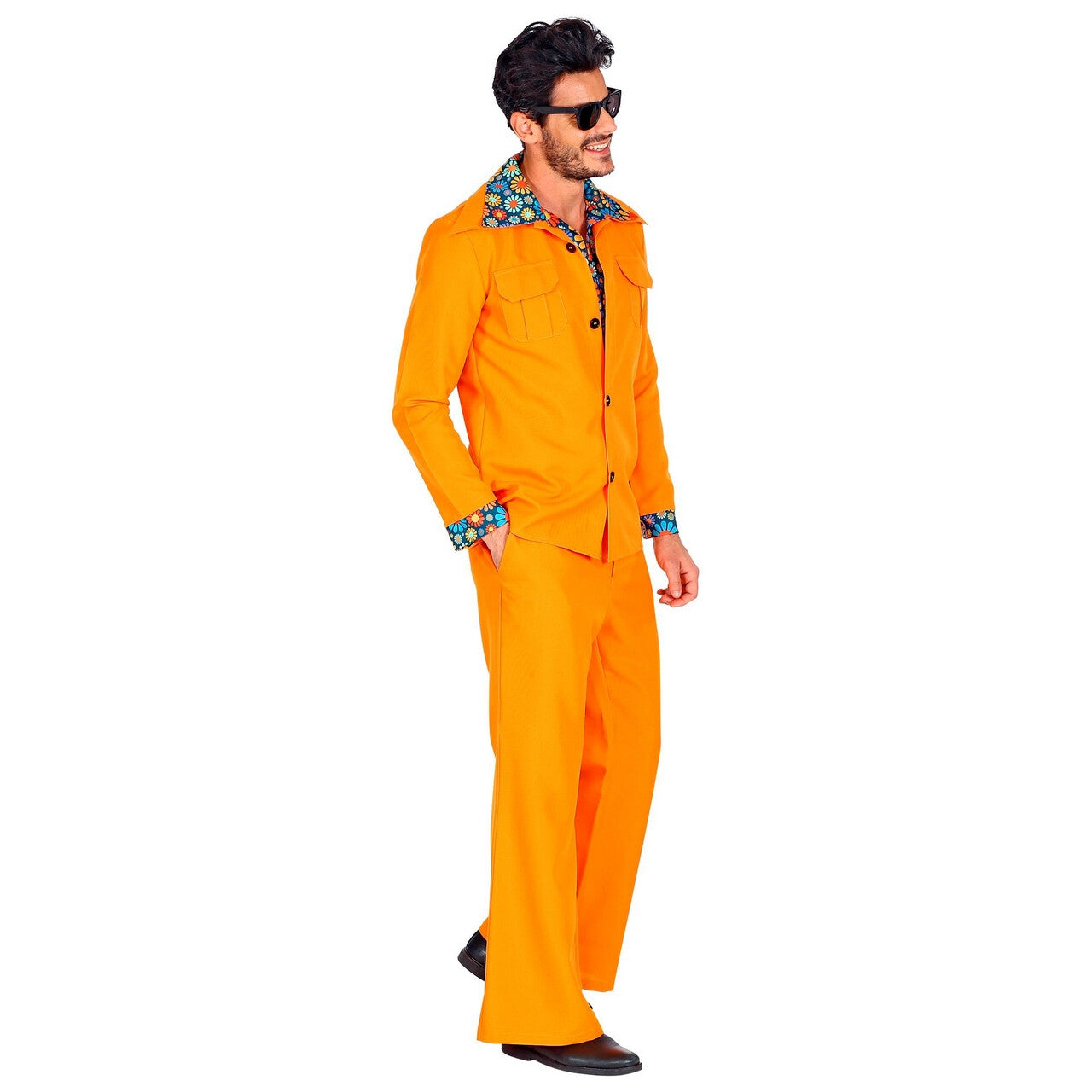 Op deze afbeelding zie je een Kostuums, van het merk Widmann. Oranje 1974 Stijl Man Kostuum