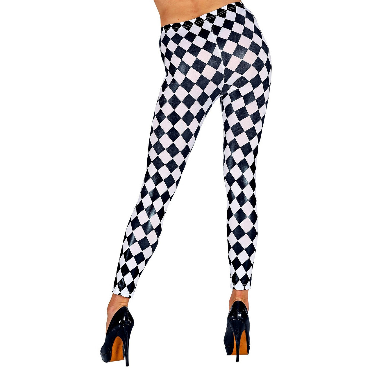 Op deze afbeelding zie je een Accessoires, van het merk Widmann. Harlekijn Legging Zwart Witte Ruit