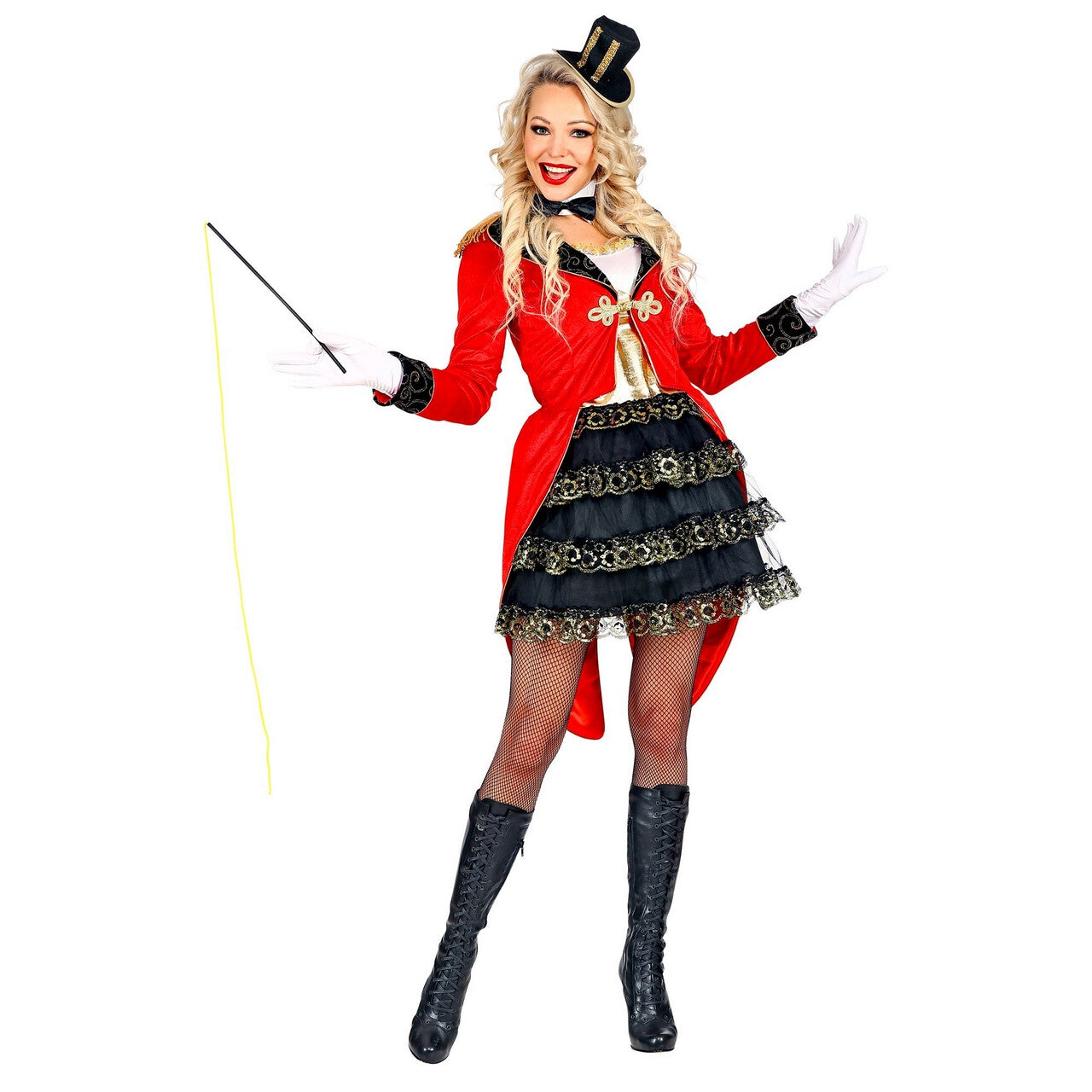 Op deze afbeelding zie je een Kostuums, van het merk Widmann. Ringmeester Circus Voorstelling Vrouw Kostuum