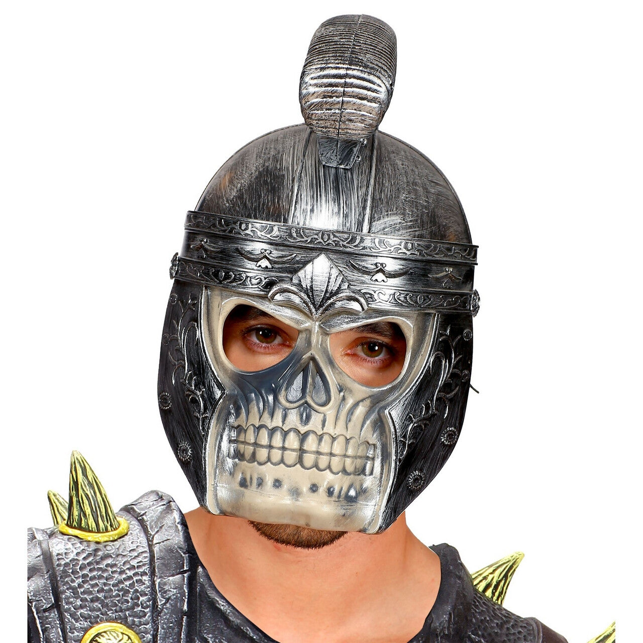Op deze afbeelding zie je een Accessoires, van het merk Widmann. Schedel Helm Romeinse Horror Legionair