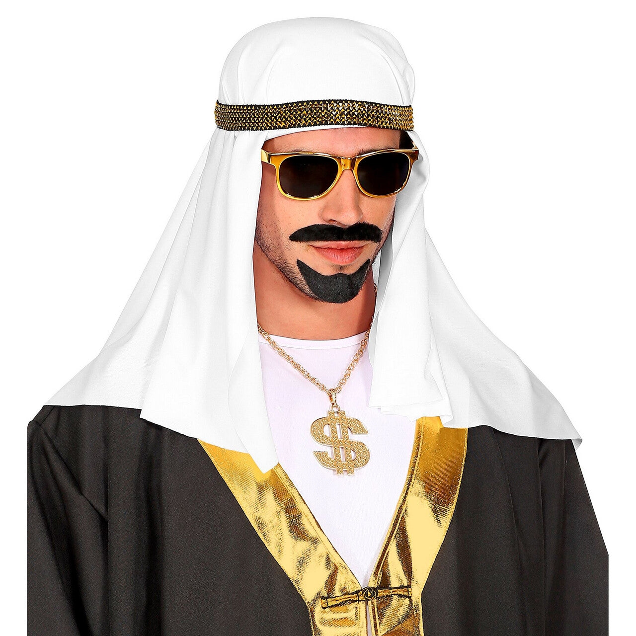 Op deze afbeelding zie je een Accessoires, van het merk Widmann. Witte Keffiyeh Hoofdbedekking Golfstaten Arabier