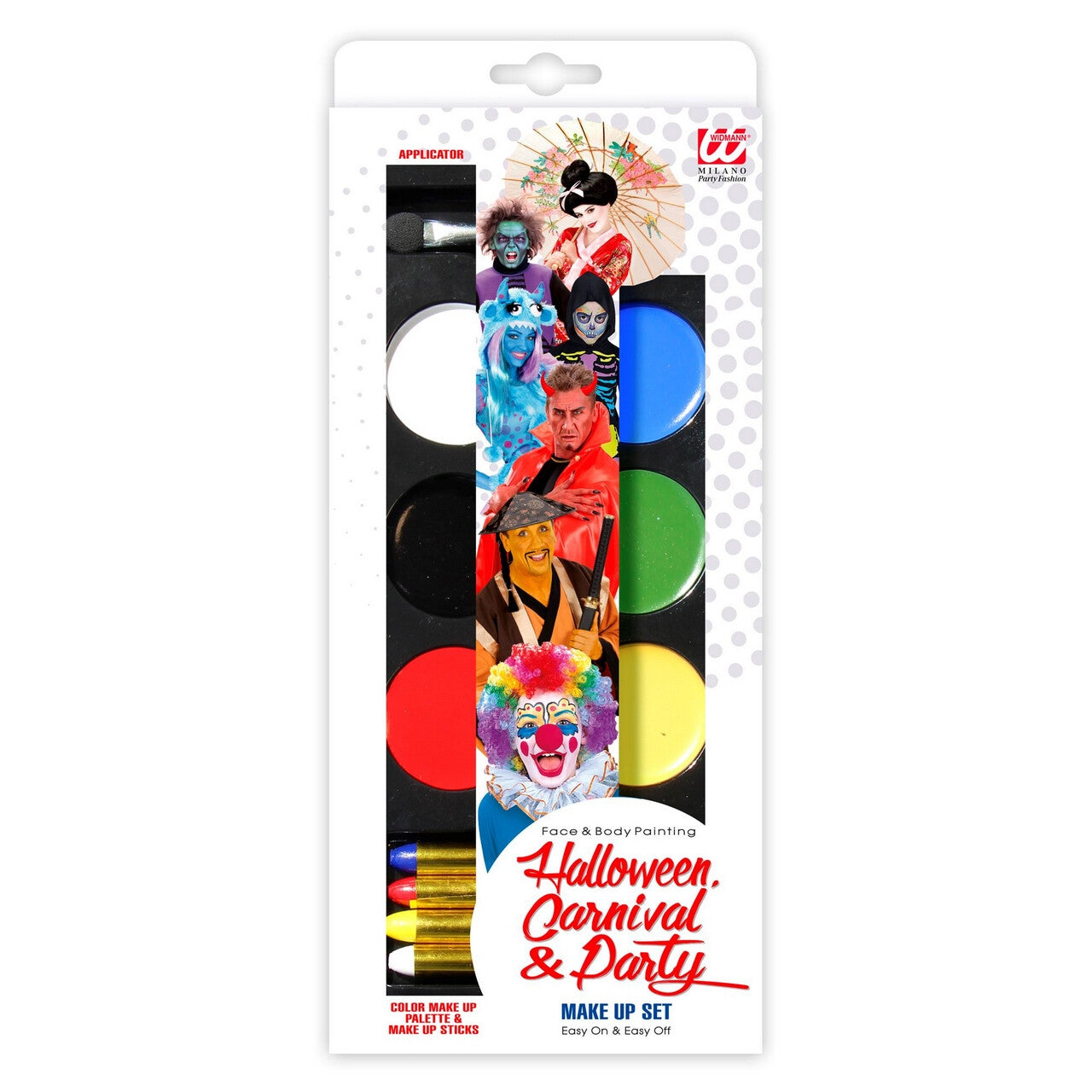 Op deze afbeelding zie je een Accessoires, van het merk Widmann. Make-Up Doos Met 6 Kleuren