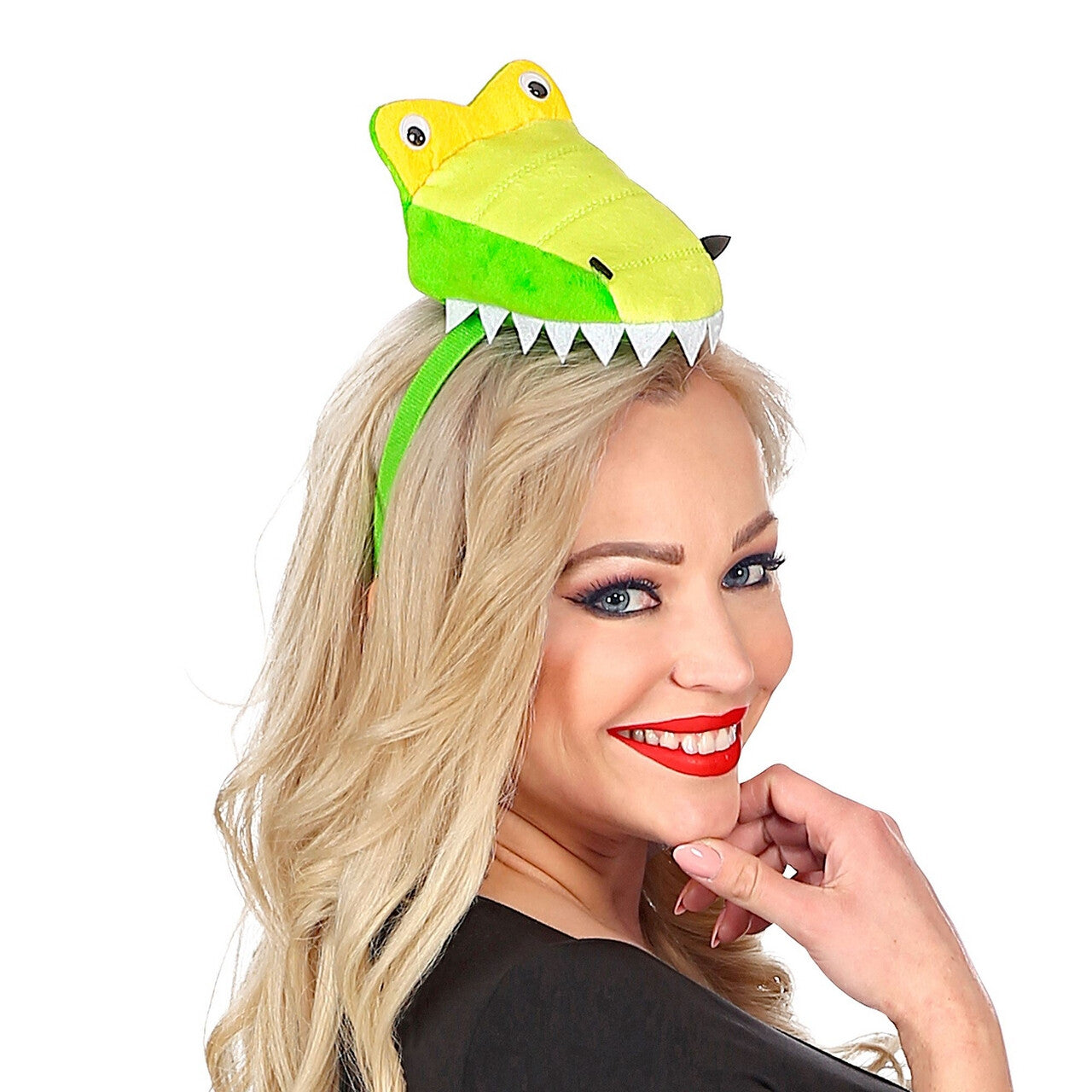 Op deze afbeelding zie je een Accessoires, van het merk Widmann. Kop Met Tanden En Staart Krokodil