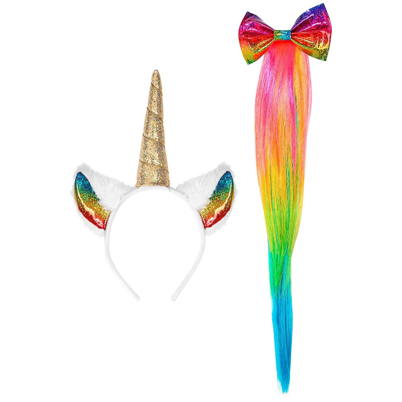 Op deze afbeelding zie je een Accessoires, van het merk Widmann. Hoor, Oren En Regenboog Staart Eenhoorn