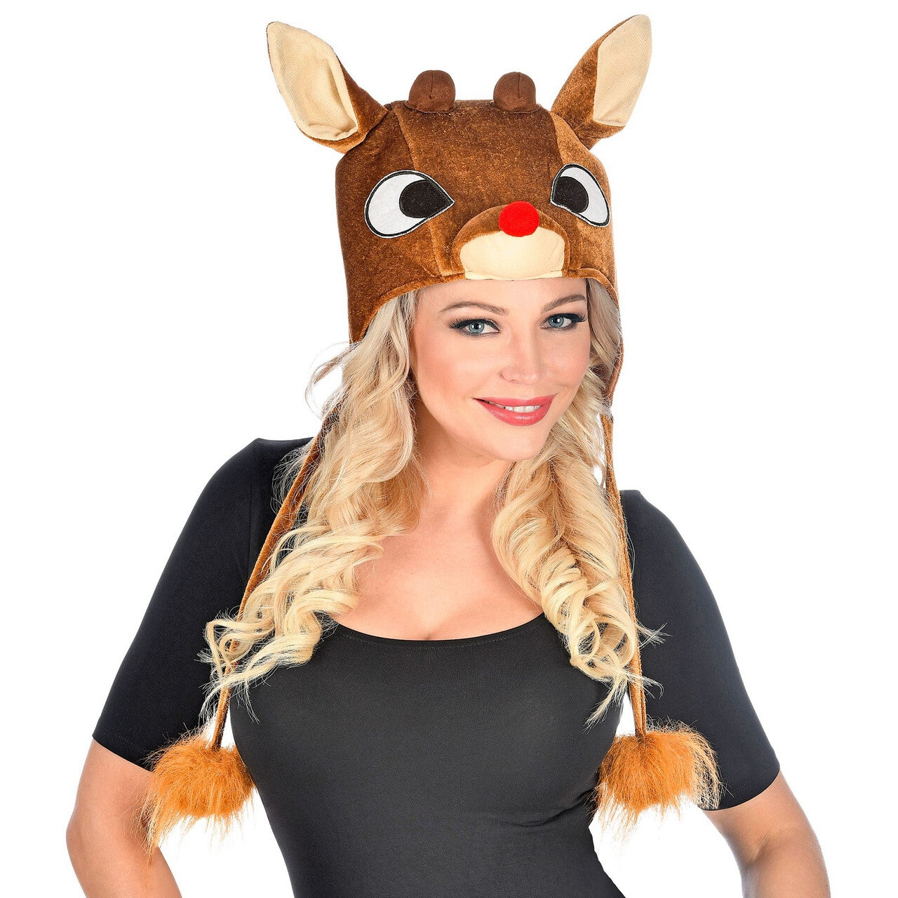 Op deze afbeelding zie je een Accessoires, van het merk Widmann. Roodneus Rendier Muts Kerst