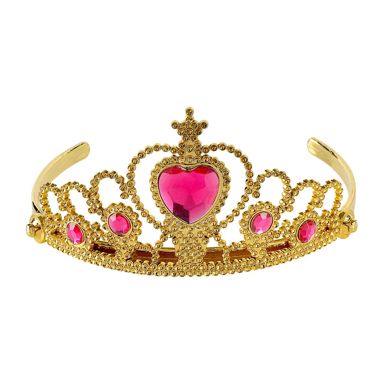 Op deze afbeelding zie je een Accessoires, van het merk Widmann. Gouden Tiara Met Roze Steentjes Prinses
