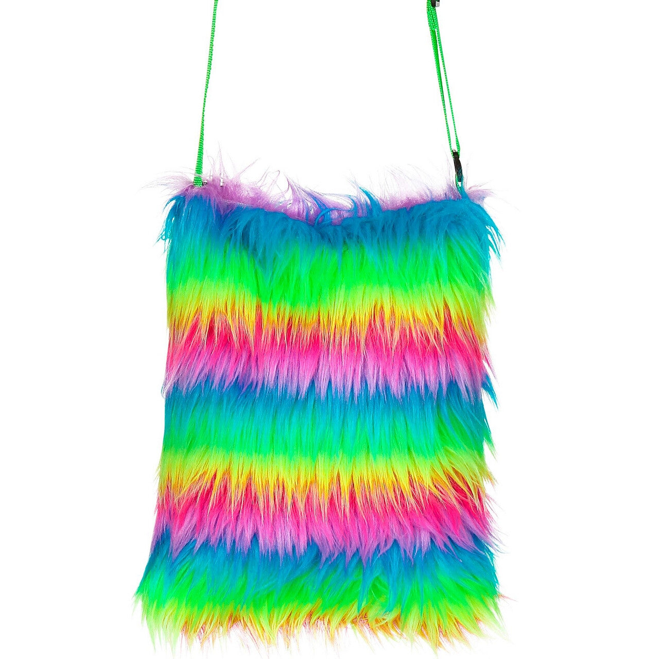 Op deze afbeelding zie je een Accessoires, van het merk Widmann. Oer Handtas Holbewoner Neon Berenvel Regenboog