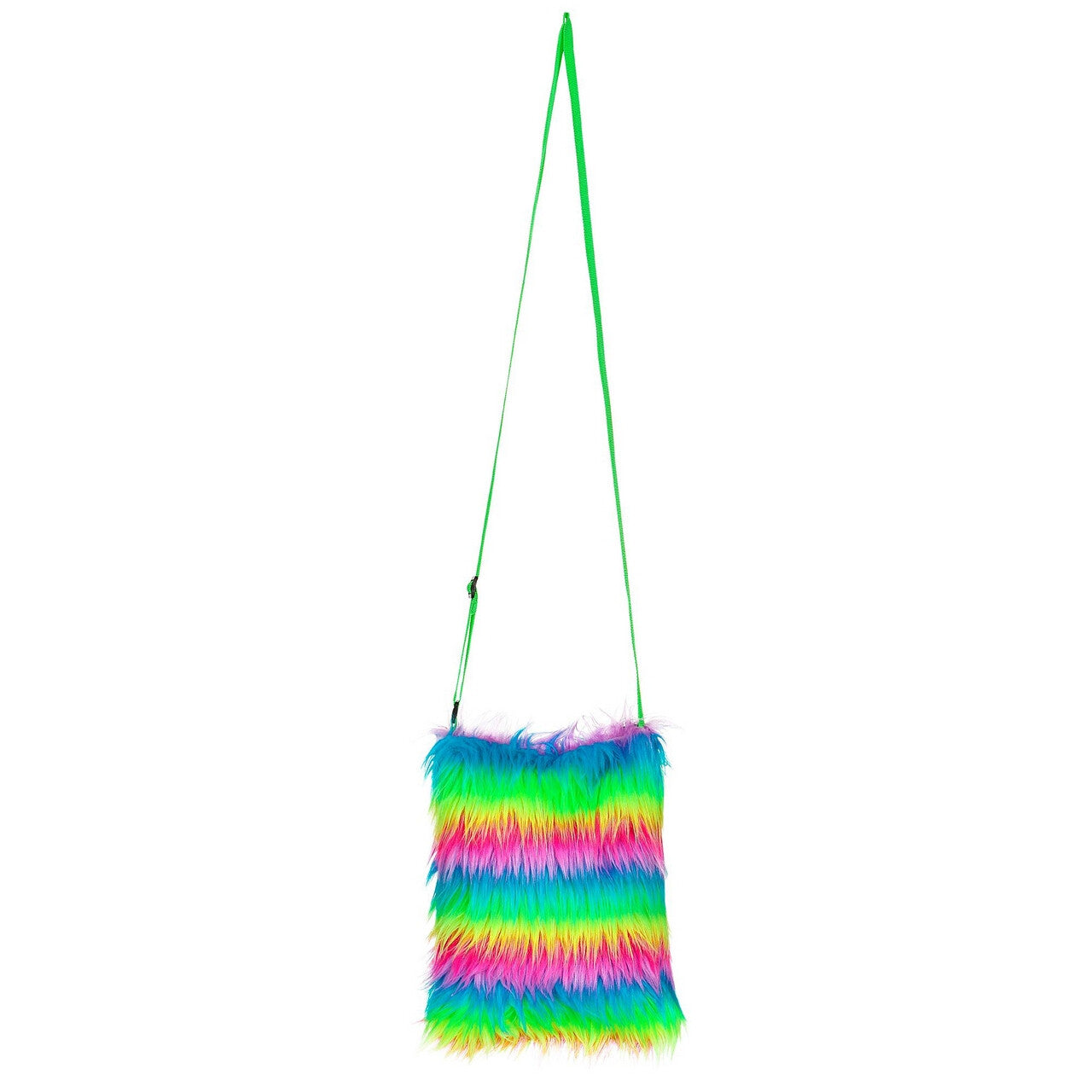 Op deze afbeelding zie je een Accessoires, van het merk Widmann. Oer Handtas Holbewoner Neon Berenvel Regenboog