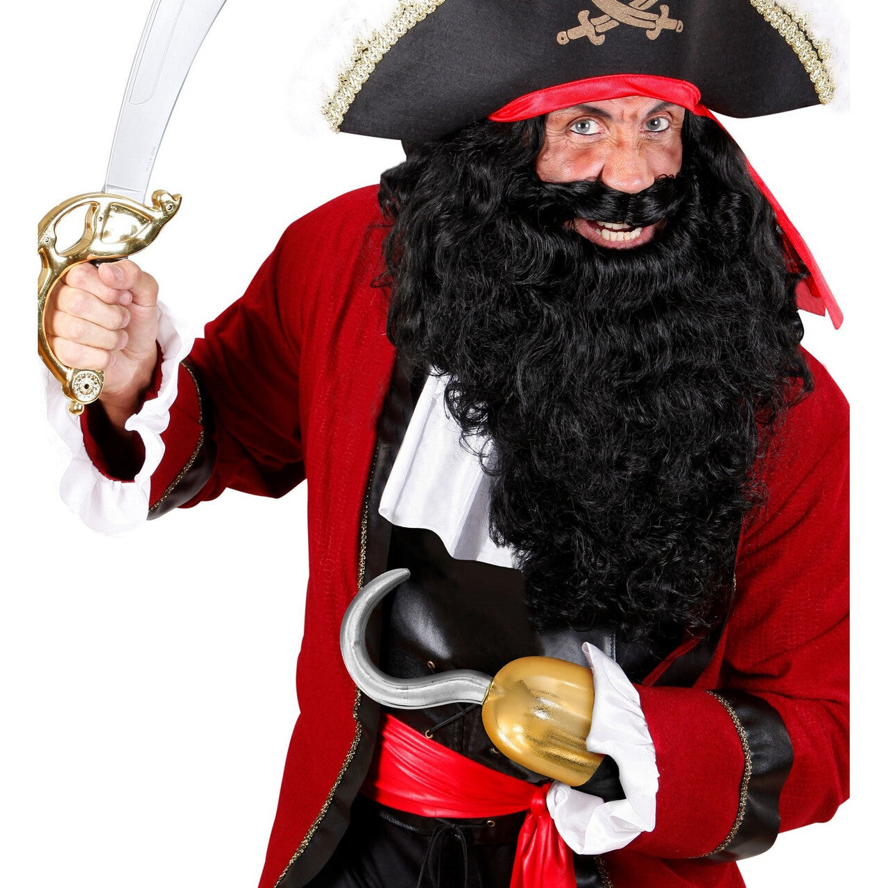 Op deze afbeelding zie je een Accessoires, van het merk Widmann. Piratenhaak Met Zwarte Mouw Kapitein Unomano