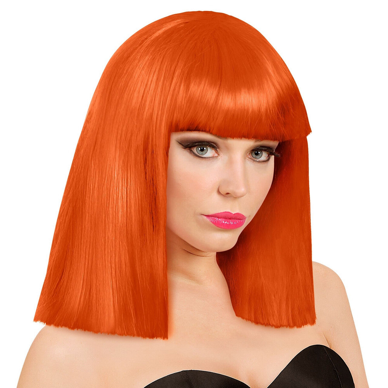 Op deze afbeelding zie je een Accessoires, van het merk Widmann. Pruik Showgirl Steil Haar Koper
