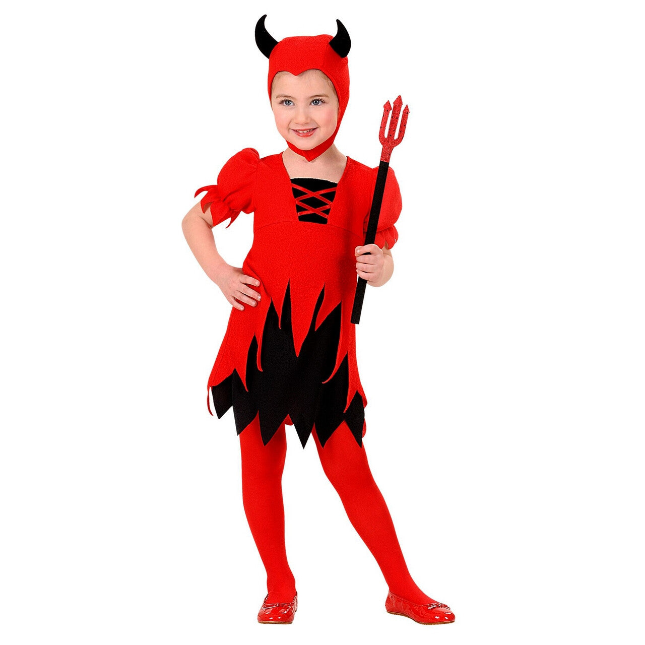 Op deze afbeelding zie je een Kostuums, van het merk Widmann. Kleine Opduvel Duivel Vrouw Kostuum