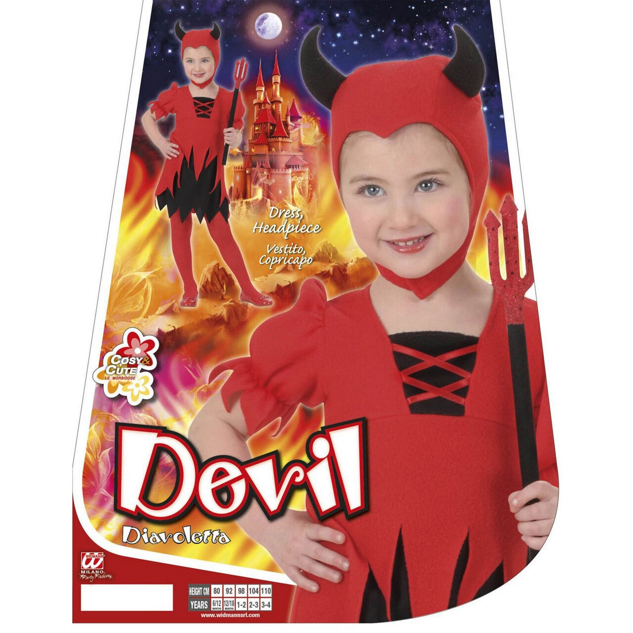 Op deze afbeelding zie je een Kostuums, van het merk Widmann. Kleine Opduvel Duivel Vrouw Kostuum