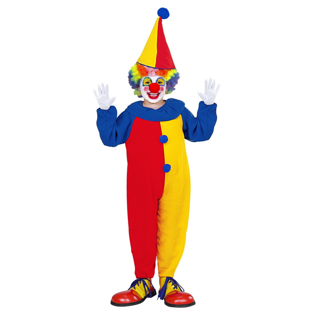 Op deze afbeelding zie je een Kostuums, van het merk Widmann. Circus Clown Hilarius Kind Kostuum