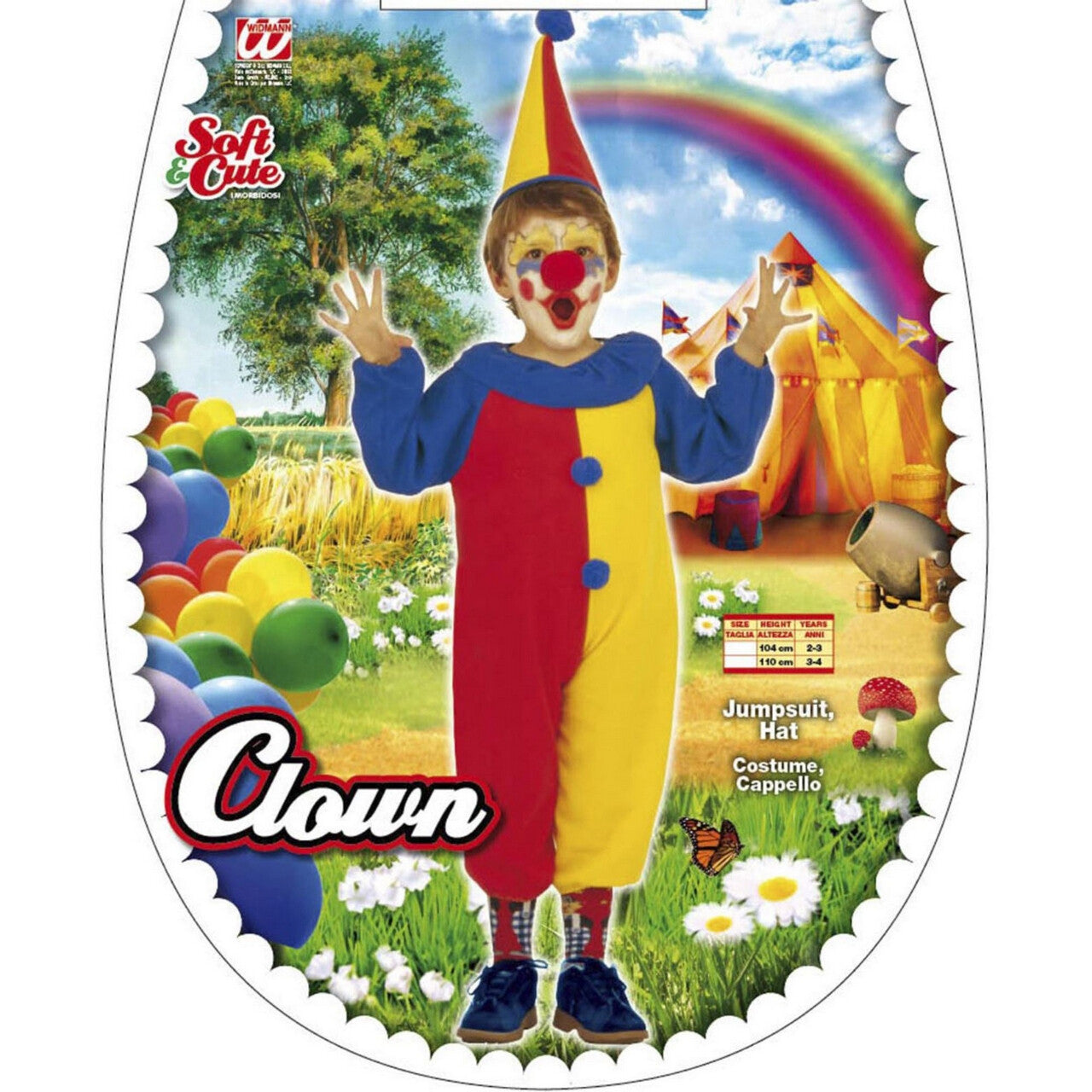 Op deze afbeelding zie je een Kostuums, van het merk Widmann. Circus Clown Hilarius Kind Kostuum
