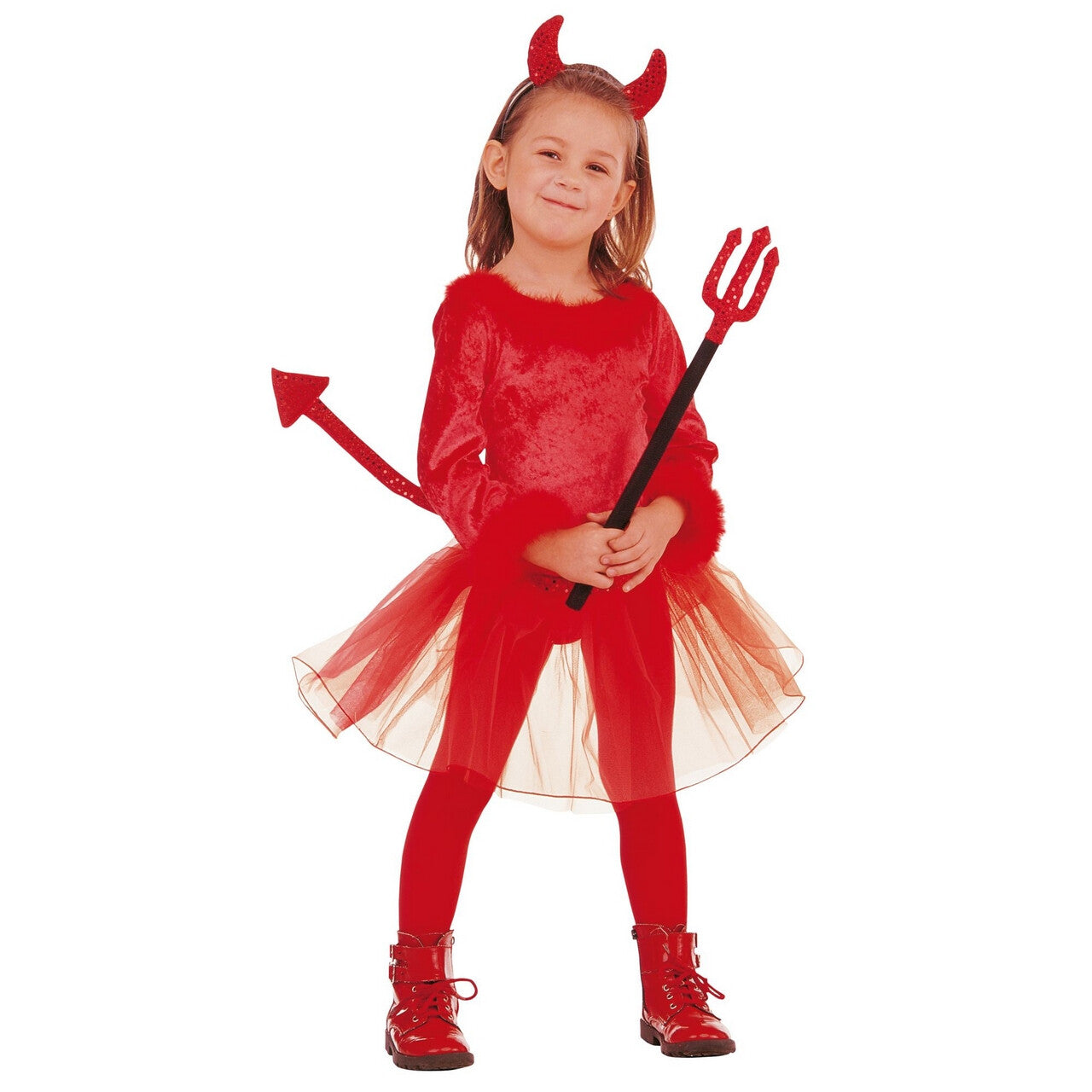 Op deze afbeelding zie je een Kostuums, van het merk Widmann. Voor De Duvel Niet Bang Demon Meisje Kostuum
