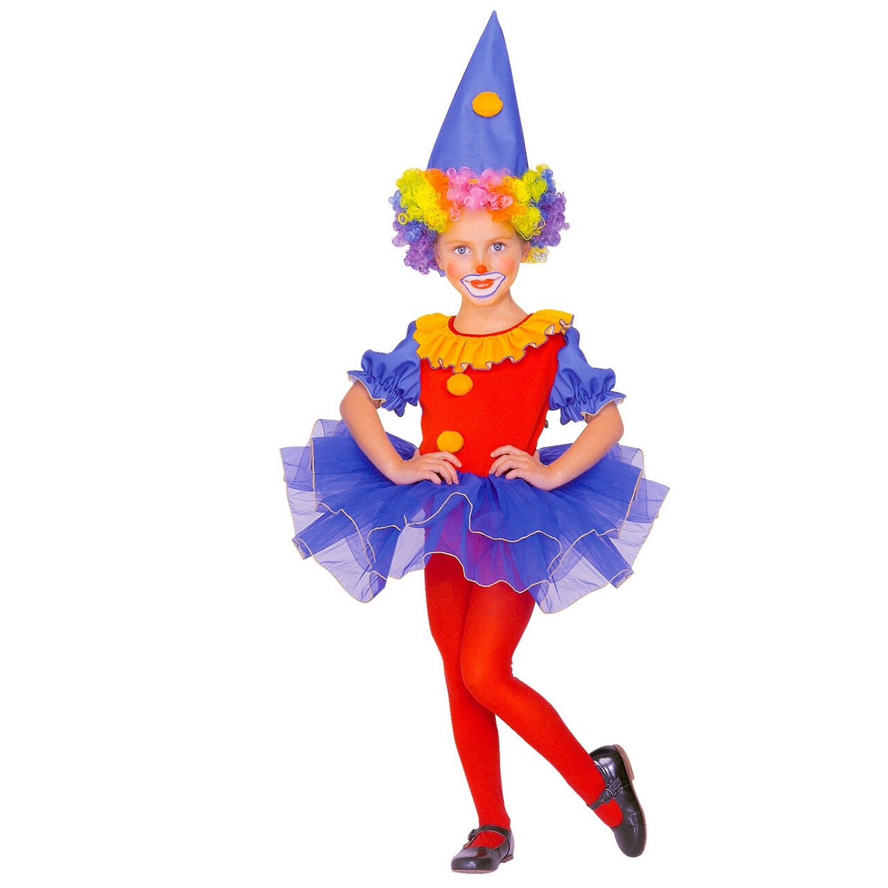 Op deze afbeelding zie je een Kostuums, van het merk Widmann. Ballerina Clown Circus Showballet Meisje Kostuum