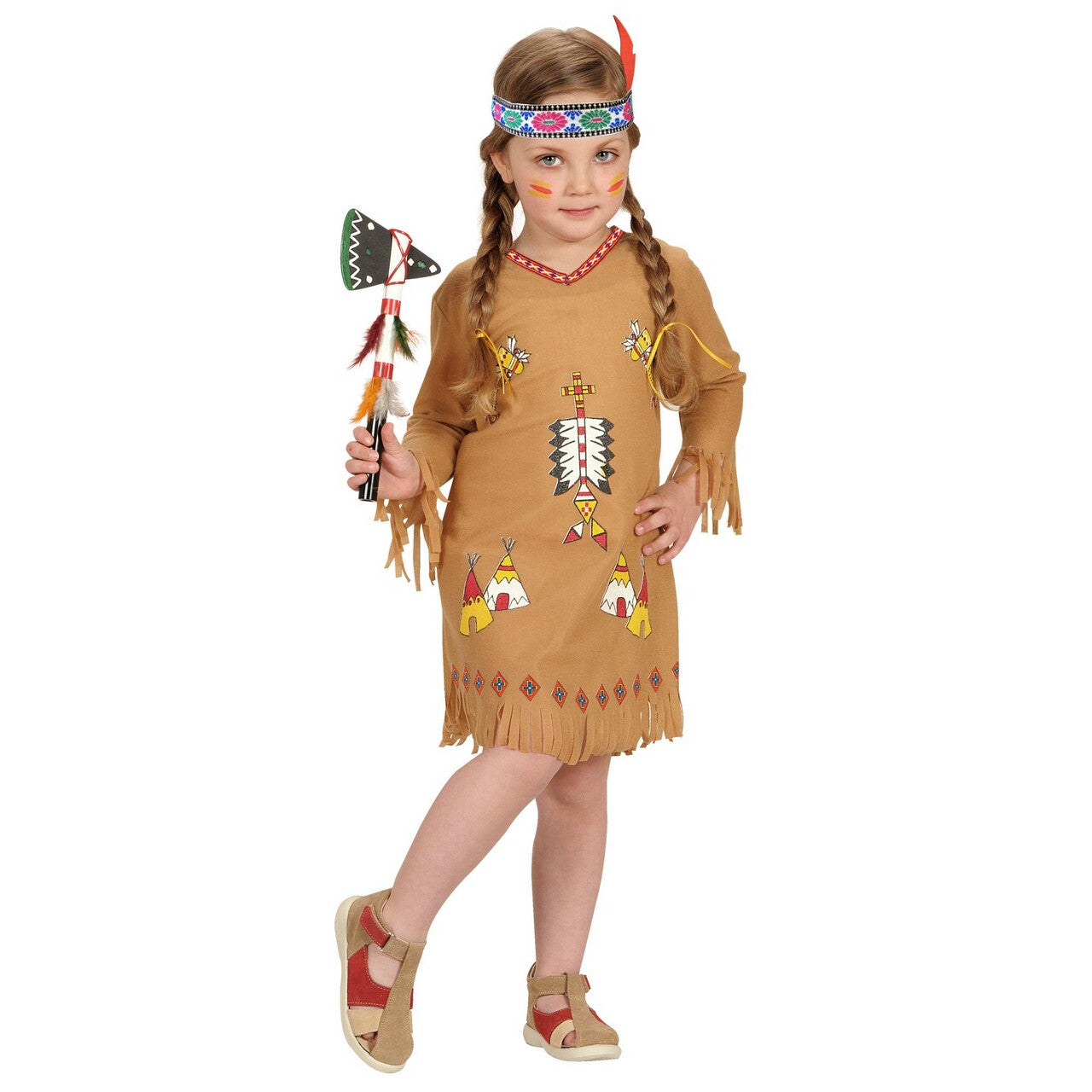 Op deze afbeelding zie je een Kostuums, van het merk Widmann. Walla Walla Wigwam Indiaan Washington Meisje Kostuum
