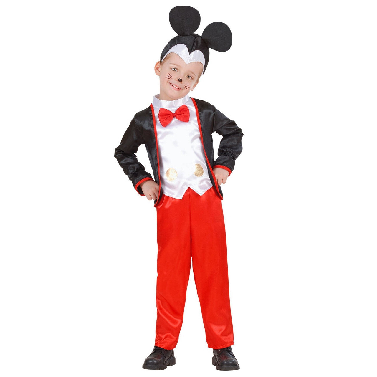 Op deze afbeelding zie je een Kostuums, van het merk Widmann. Bekendste Muis Van De Wereld Mickey Kind Kostuum