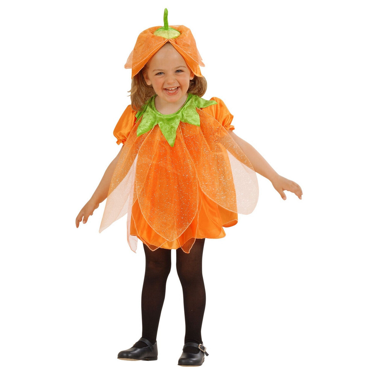 Op deze afbeelding zie je een Kostuums, van het merk Widmann. Pompoen Met Steel Halloween Meisje Kostuum
