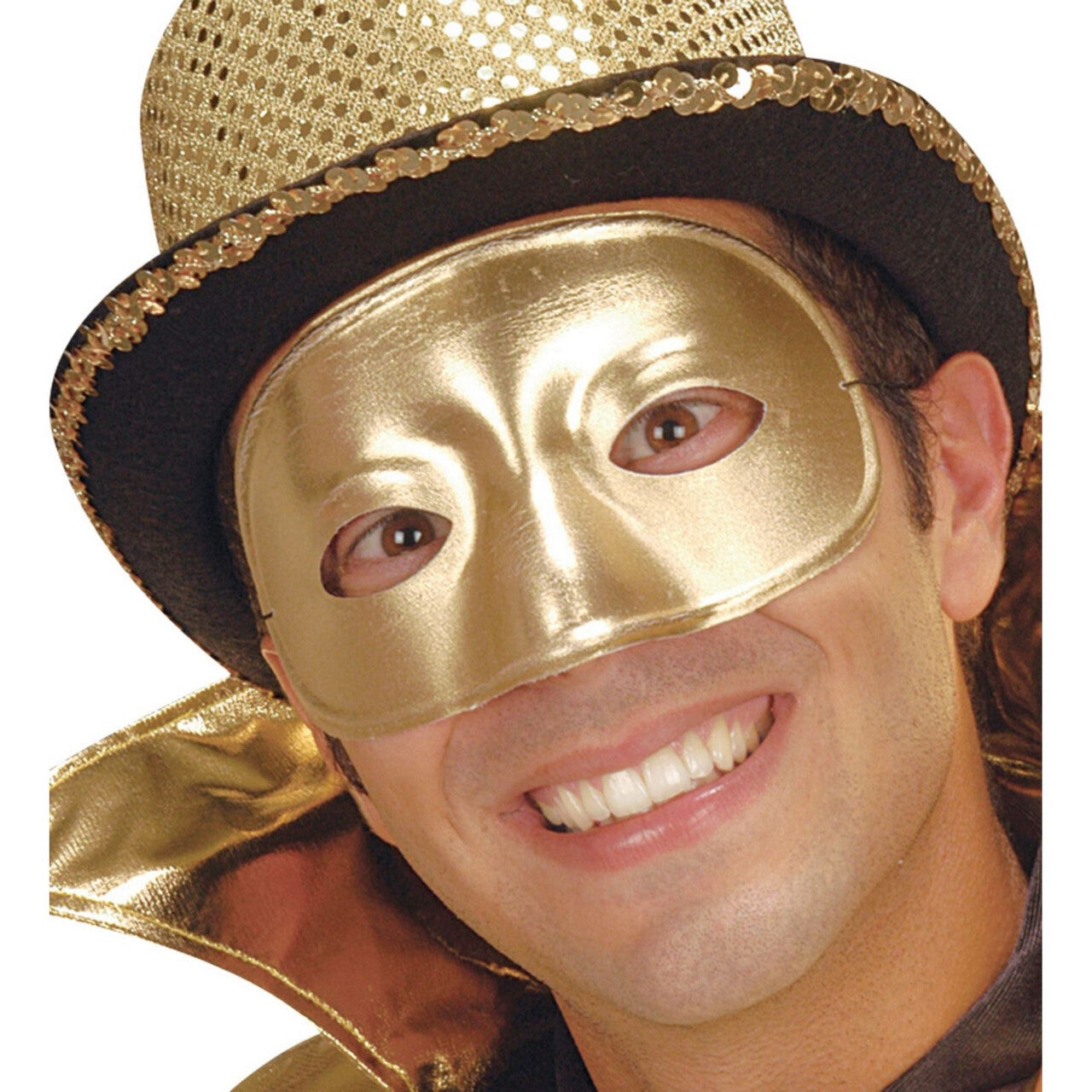 Op deze afbeelding zie je een Accessoires, van het merk Widmann. Oogmasker Masquerade Goud