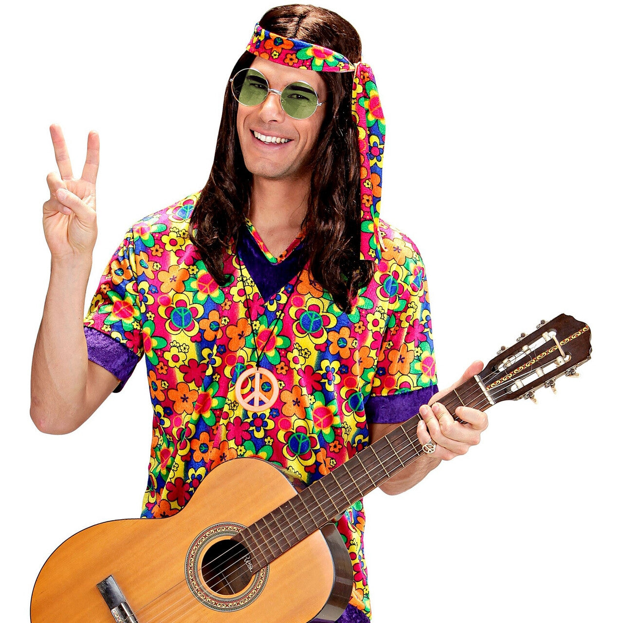 Op deze afbeelding zie je een Accessoires, van het merk Widmann. Lekker Grote Jaren 70 Bril Groen