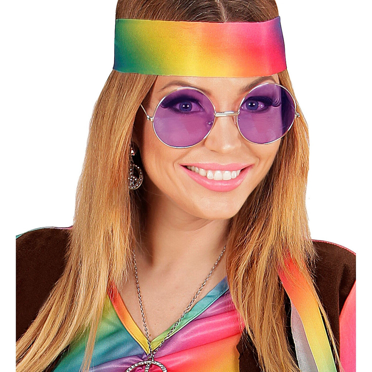 Op deze afbeelding zie je een Accessoires, van het merk Widmann. Lekker Grote Jaren 70 Bril Paars