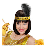 Op deze afbeelding zie je een Accessoires, van het merk Widmann. Jaren 20 Pailletten Hoofdband Met Veer, Goud