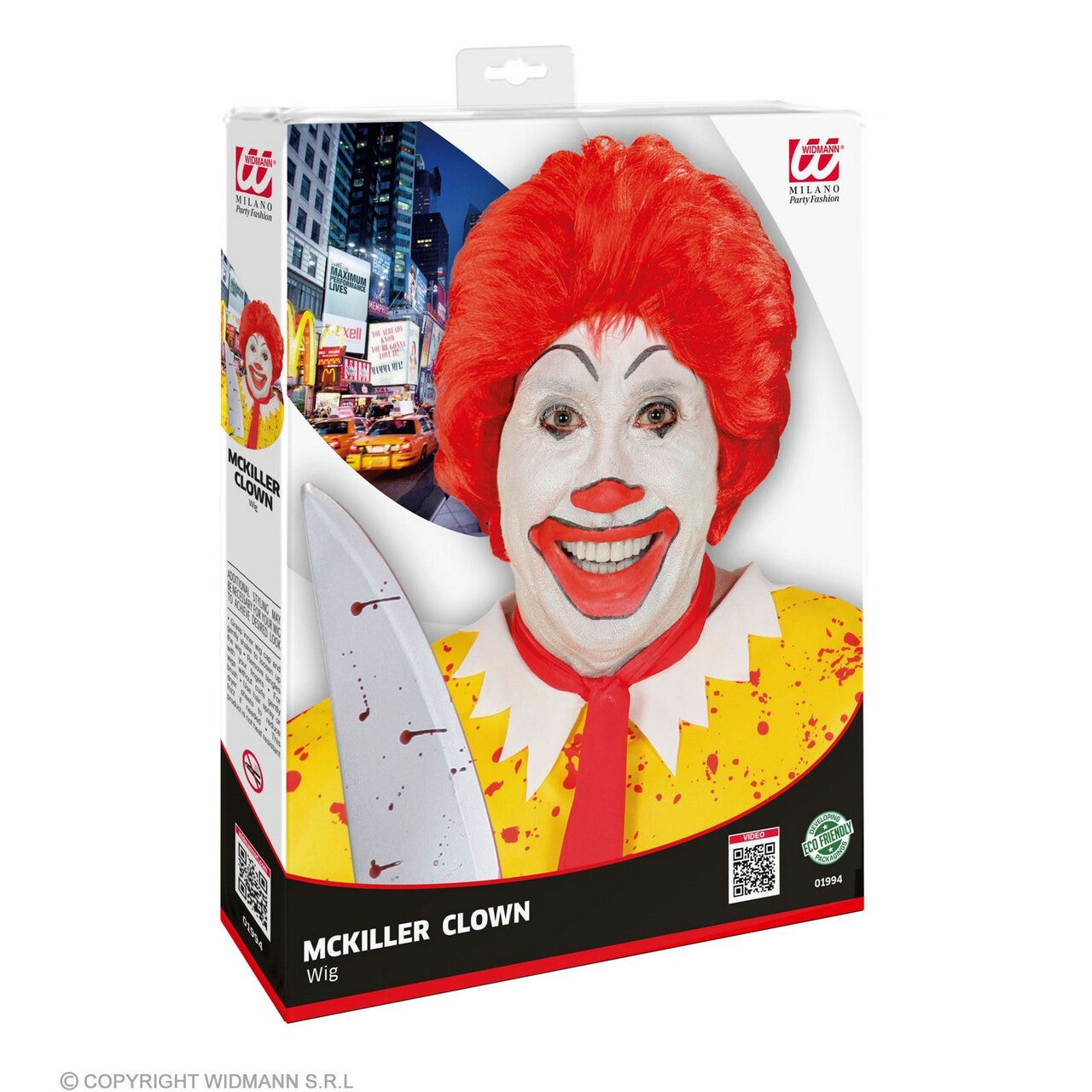 Op deze afbeelding zie je een Accessoires, van het merk Widmann. Eetgrage Junkfood Clown Ronald