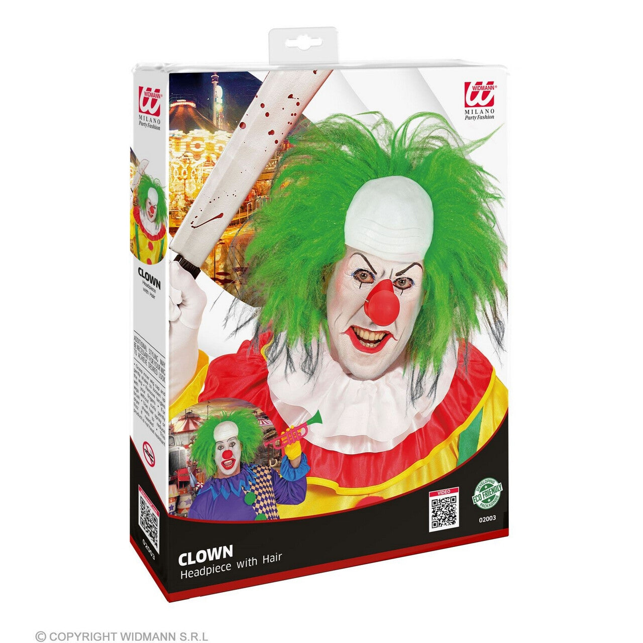 Op deze afbeelding zie je een Accessoires, van het merk Widmann. Clown Hoofbedekking Met Groen Haar