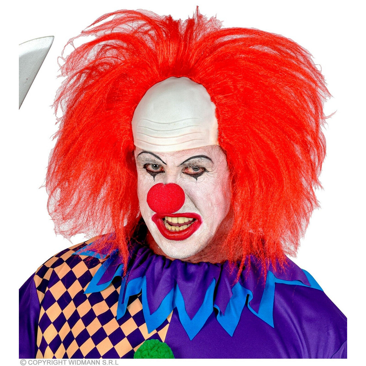 Op deze afbeelding zie je een Accessoires, van het merk Widmann. Felrode Boze Clown Kapsel