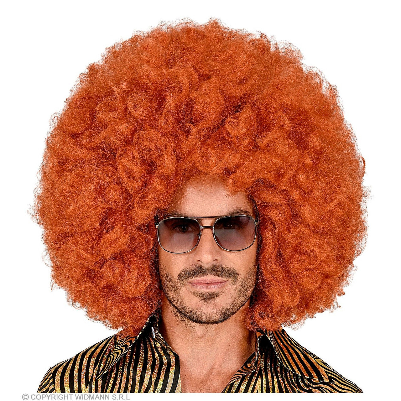 Op deze afbeelding zie je een Accessoires, van het merk Widmann. Mega Grote Afro Pruik Koper Rood Oboema