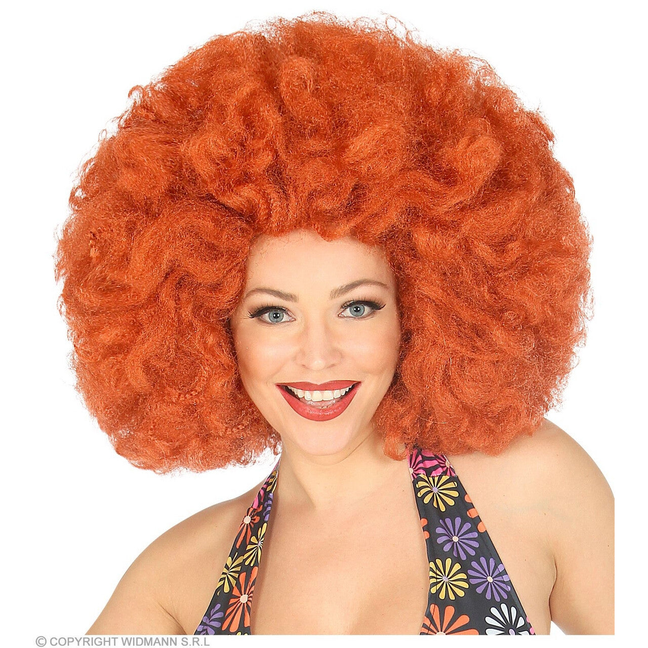 Op deze afbeelding zie je een Accessoires, van het merk Widmann. Mega Grote Afro Pruik Koper Rood Oboema