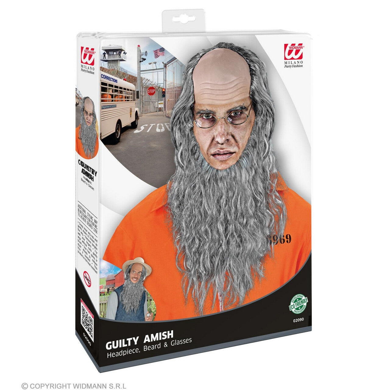 Op deze afbeelding zie je een Accessoires, van het merk Widmann. Hoofdbedekking Amish Met Baard En Bril