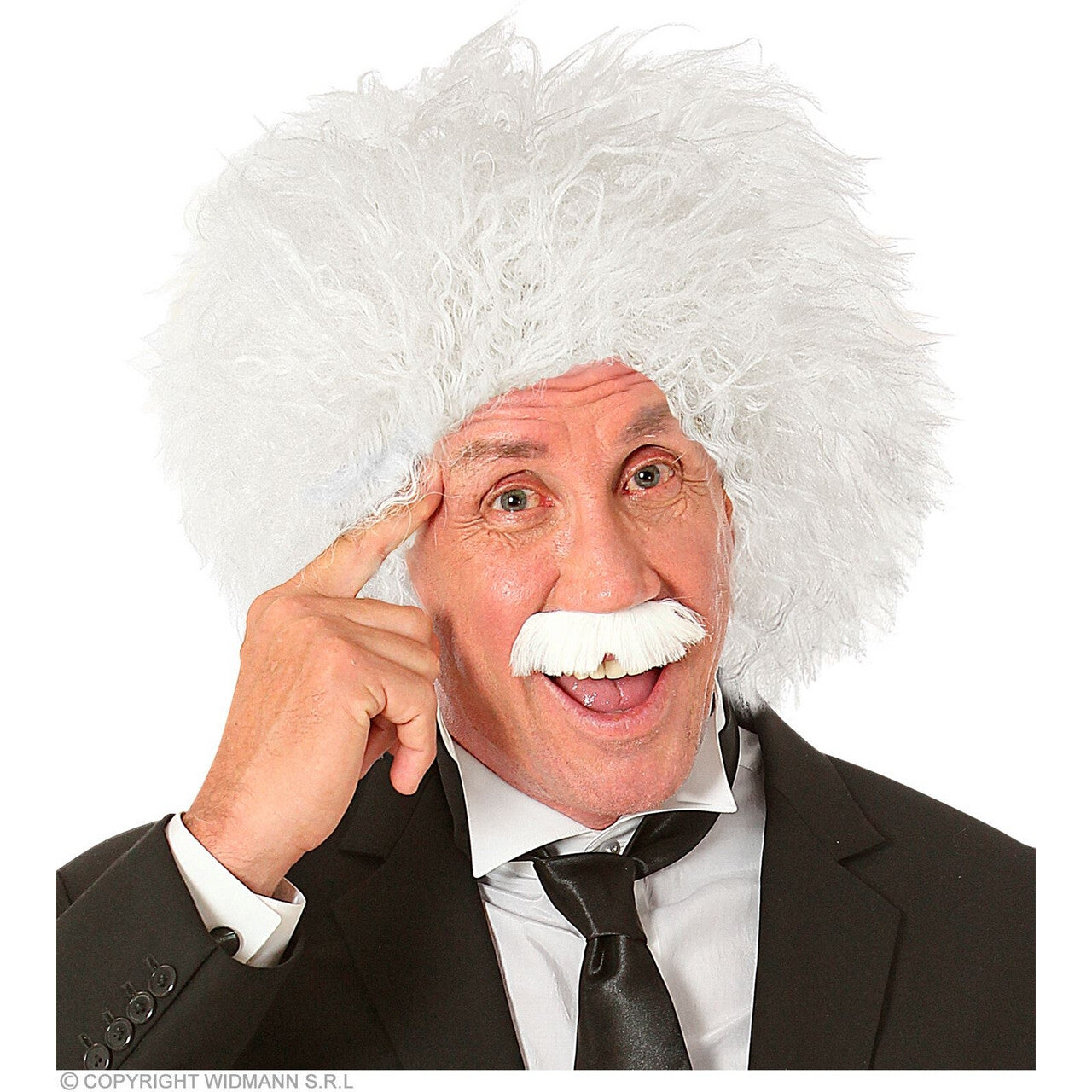 Op deze afbeelding zie je een Accessoires, van het merk Widmann. Professor Zweistein Pruik Wit